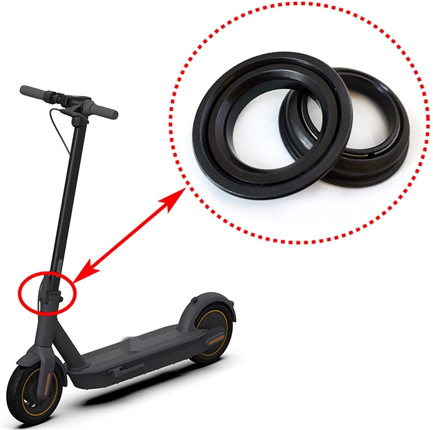 Ninebot G30D front fork bearing shell front fork steering head bearing with aluminum ring headset steering set steering ring