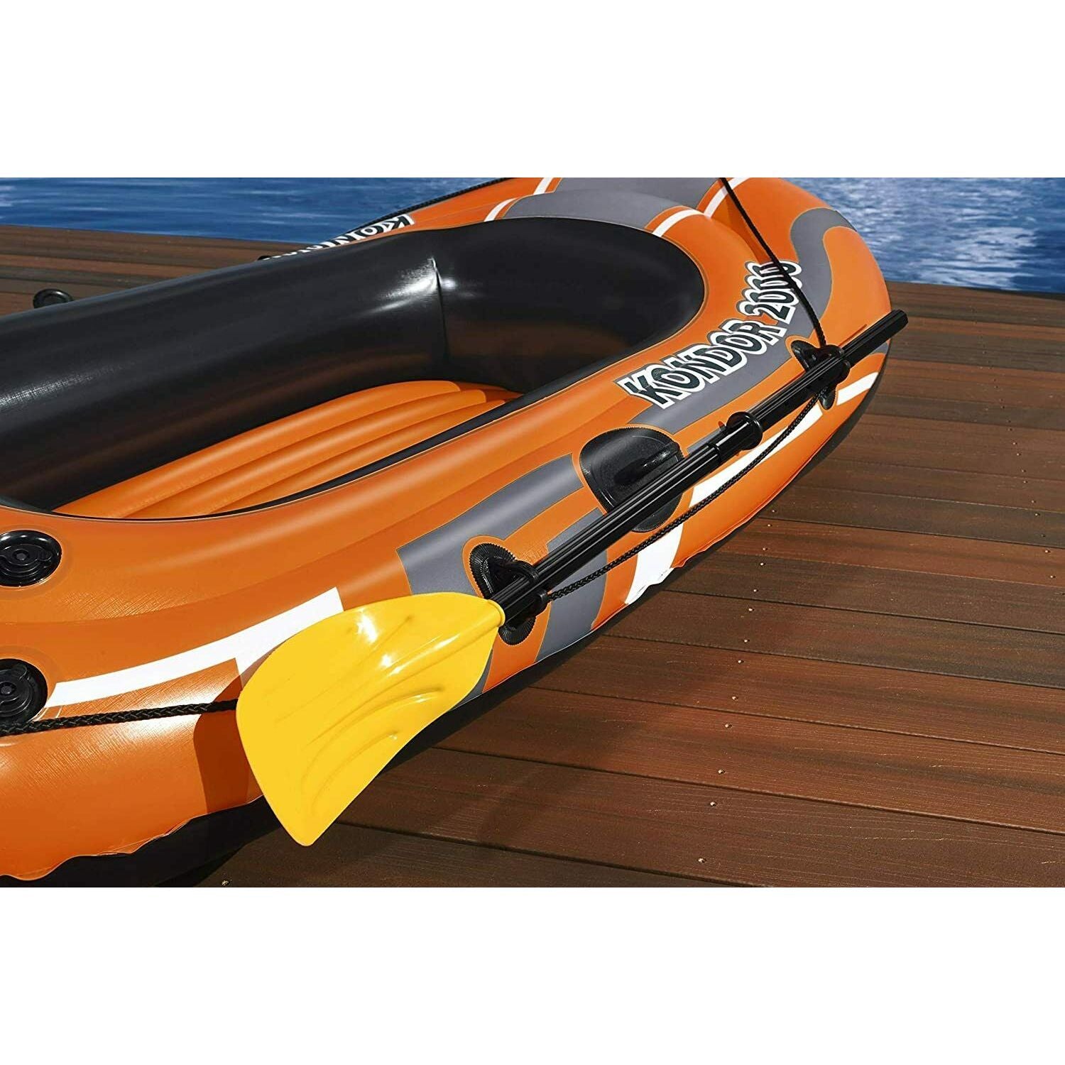 Bestway® Schlauchboot Paddelboot Set 2 Paddeln + Pumpe Kondor 2000 Länge
