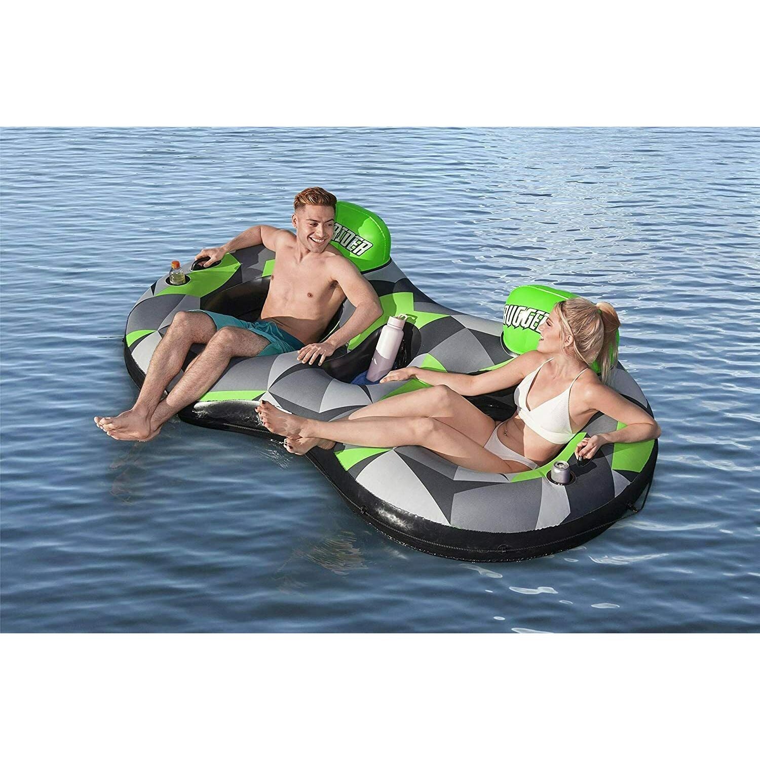 Bestway 43279 Hydro-Force 2-Person Swim Ring with Backrest Rugged Rider ll